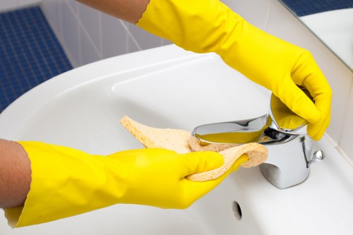 Close-up of deep cleaning a sofa in South Hackney